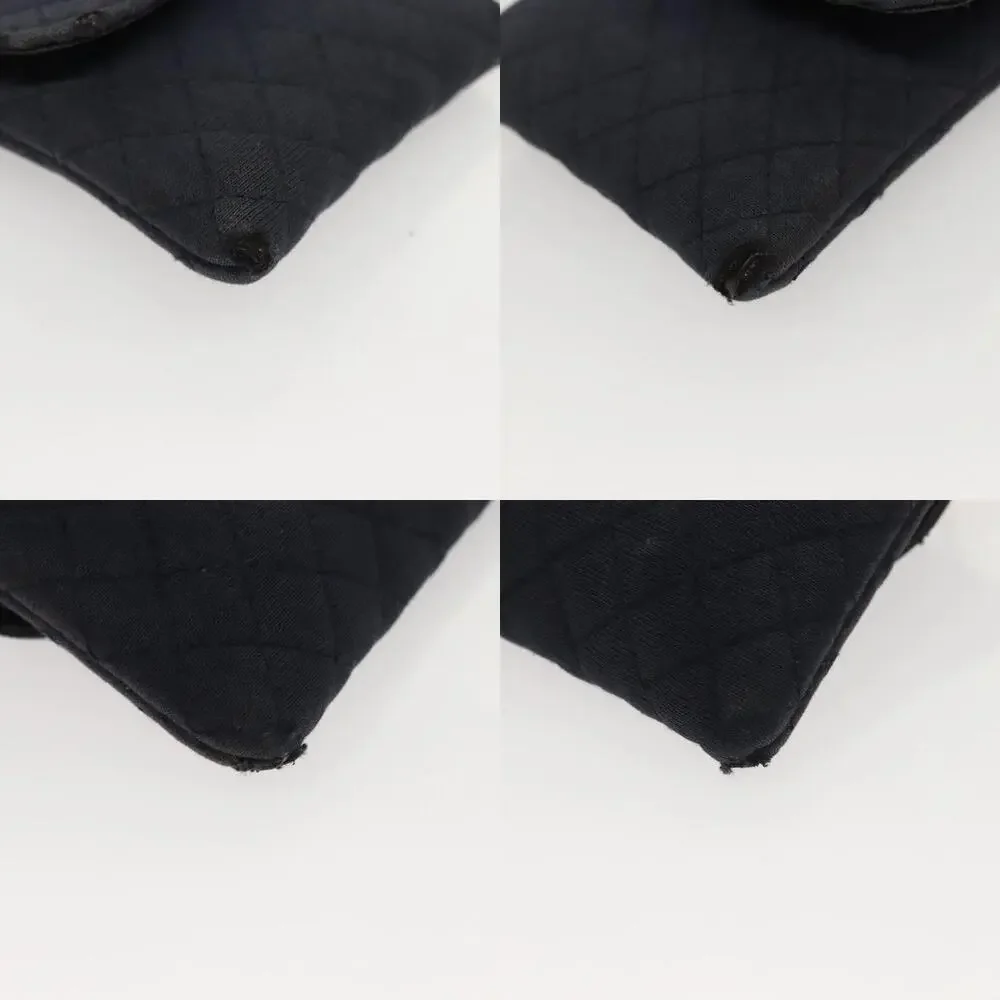 Chanel Mini Matelasse Cotton Chain Pouch Navy Gold CC Blue